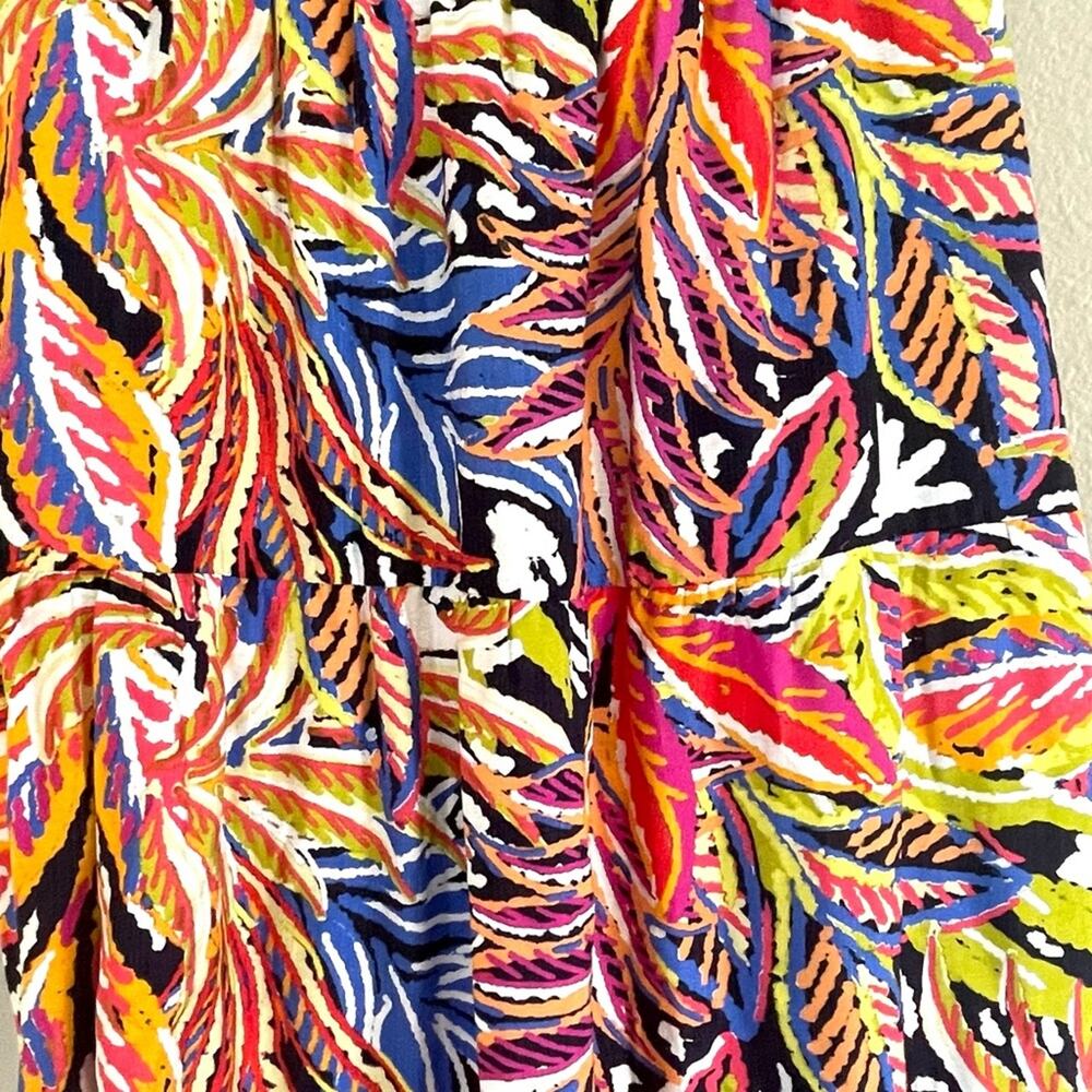 Rachel Zoe Midi Maxi Skirt Size M Colorful Tropical Print Tiered Summer Eclectic - Picture 3 of 6